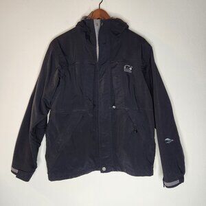 Sorel Mens Small Black Rain Jacket Omni-Tech Waterproof Hooded